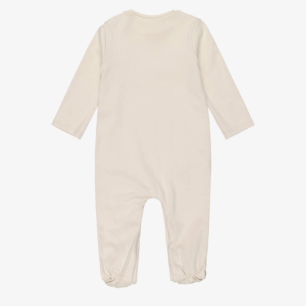 Mayoral Для новорожденных-Комбинезоны бежевый и кремовый из хлопка с поездами (2шт.) | Childrensalon