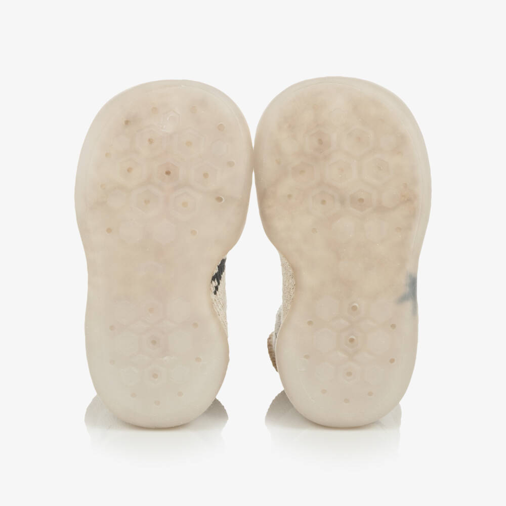 Mayoral Для новорожденных-Beige Non-Slip Baby Slipper Socks | Childrensalon