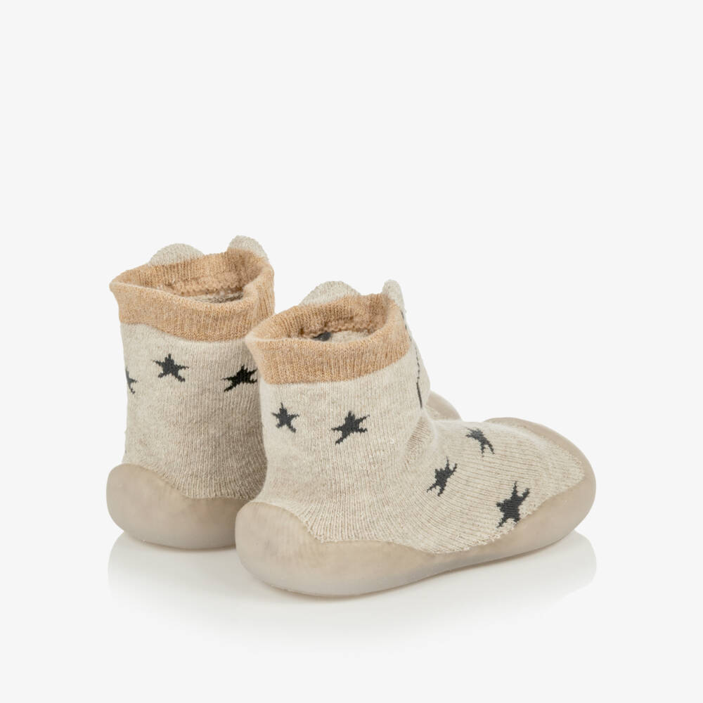Mayoral Для новорожденных-Beige Non-Slip Baby Slipper Socks | Childrensalon