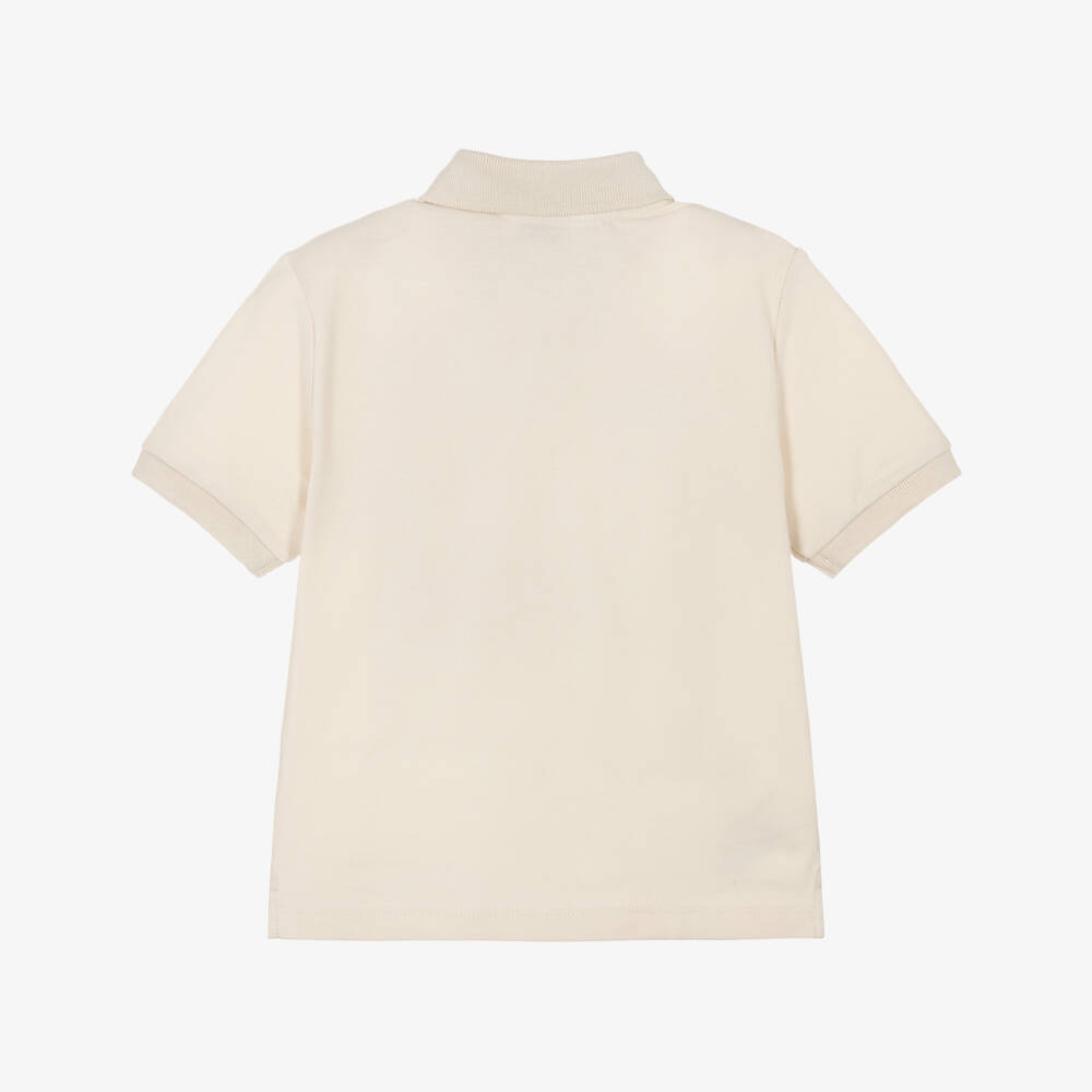 Mayoral-Boys Beige Short Sleeve Piqué Polo Shirt | Childrensalon