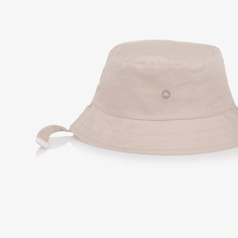 Mayoral Newborn-Beige Reversible Cotton Baby Hat | Childrensalon