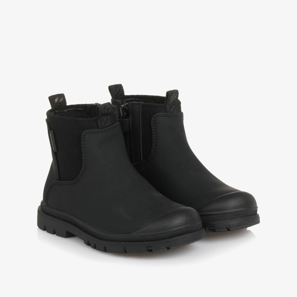 Mayoral-Black Faux Leather Chelsea Boots | Childrensalon