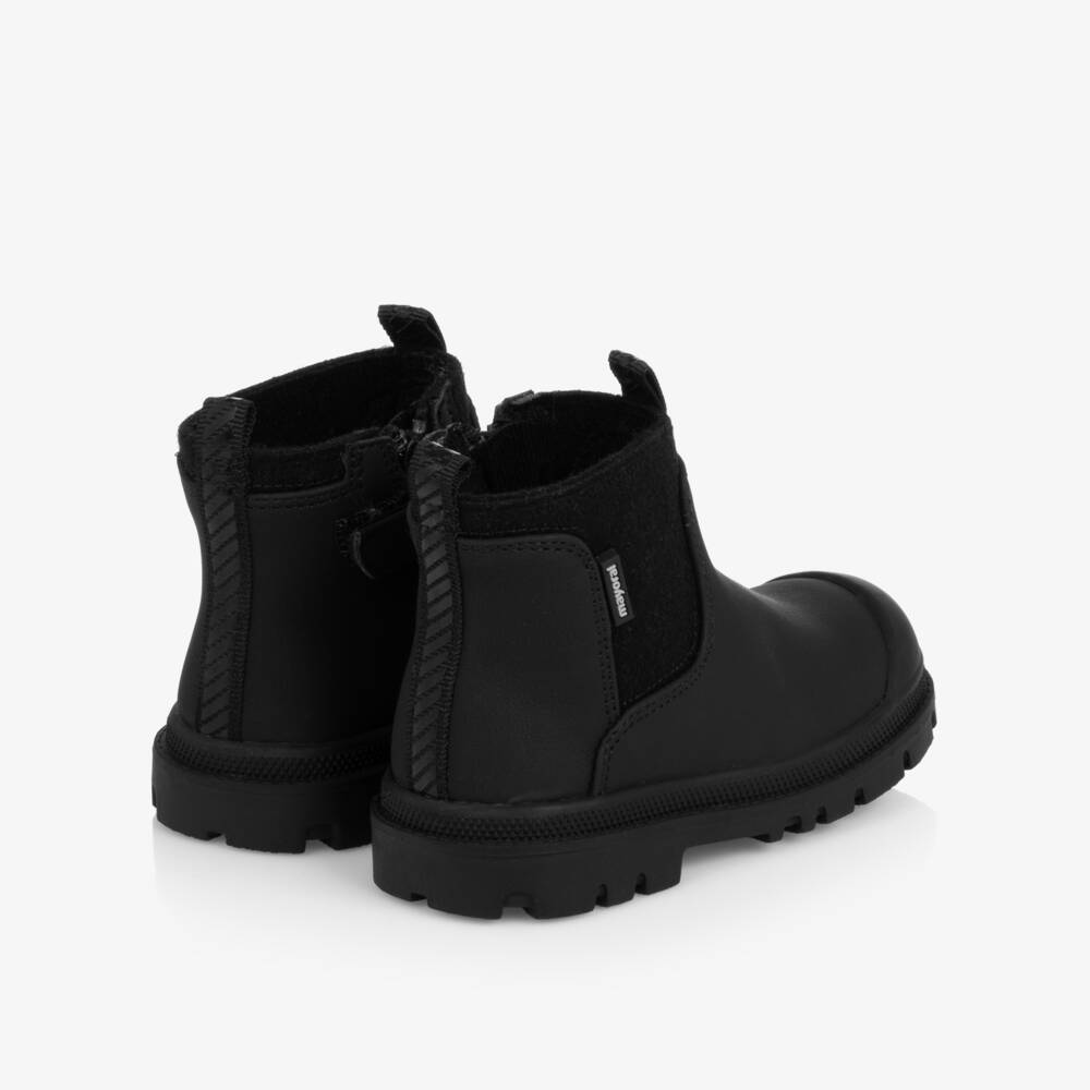 Mayoral-Black Faux Leather Chelsea Boots for Toddler Boys | Childrensalon