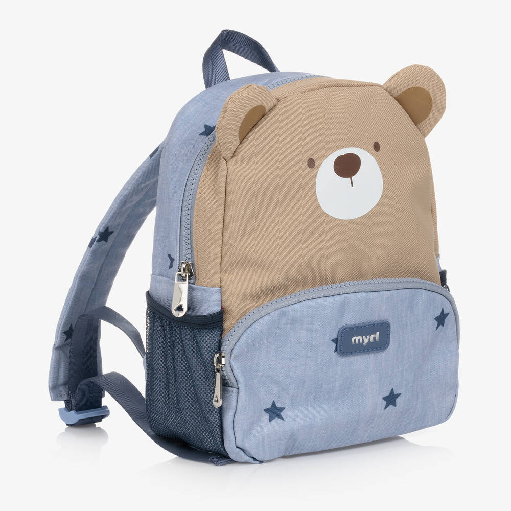 Mayoral-Бежево-голубой рюкзак Медвежонок (25см) | Childrensalon