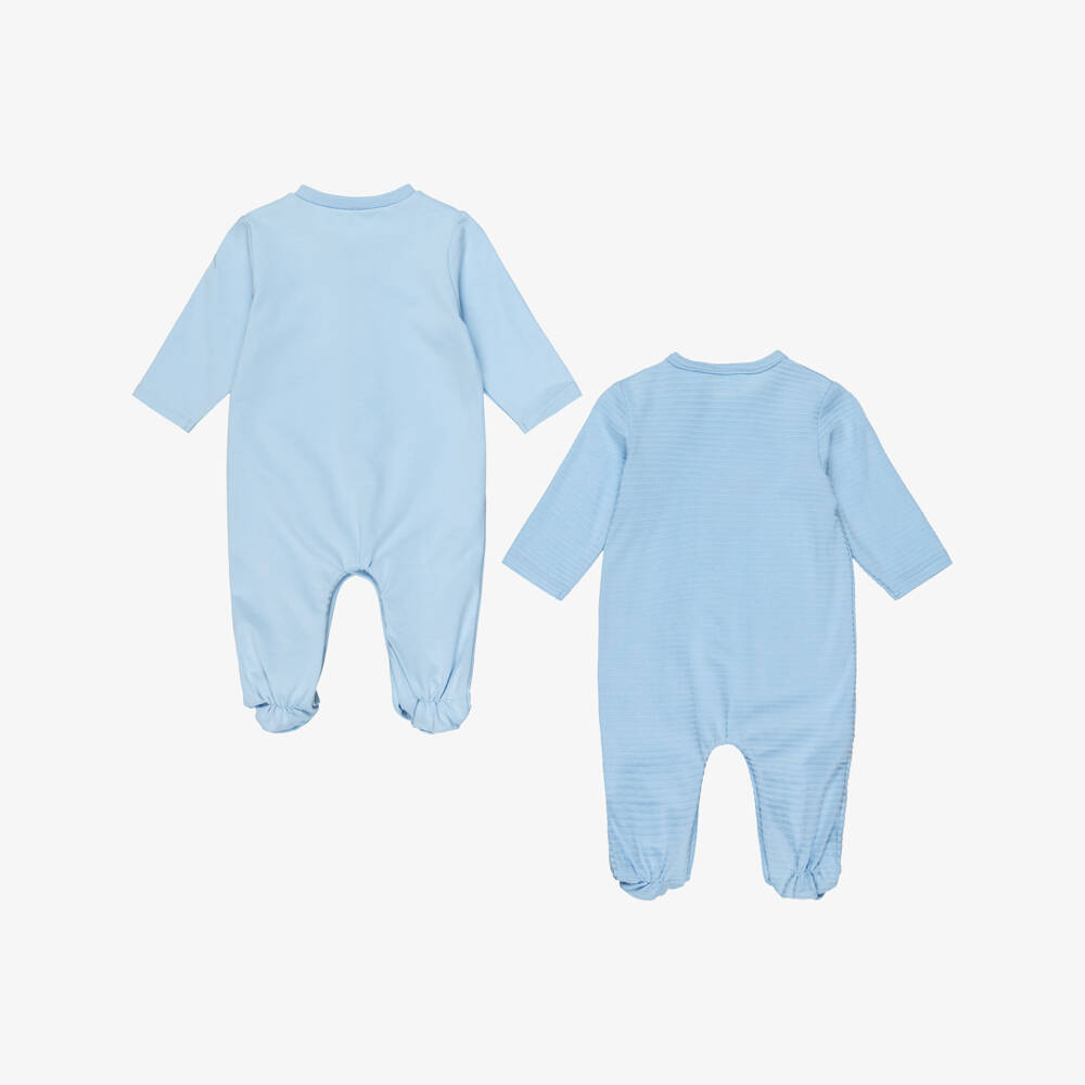 Mayoral Для новорожденных-Blue Cotton Puppy Themed Babygrows (2 Pack) | Childrensalon