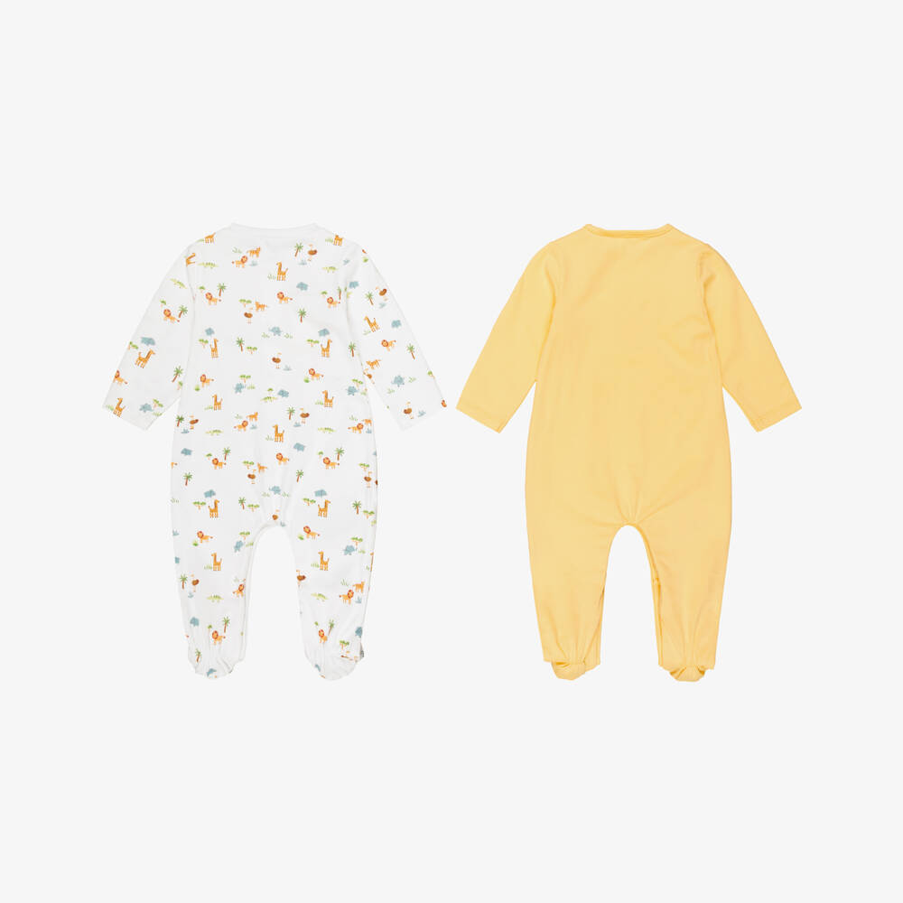 Mayoral Newborn-Blue Cotton Puppy Themed Babygrows (2 Pack) | Childrensalon