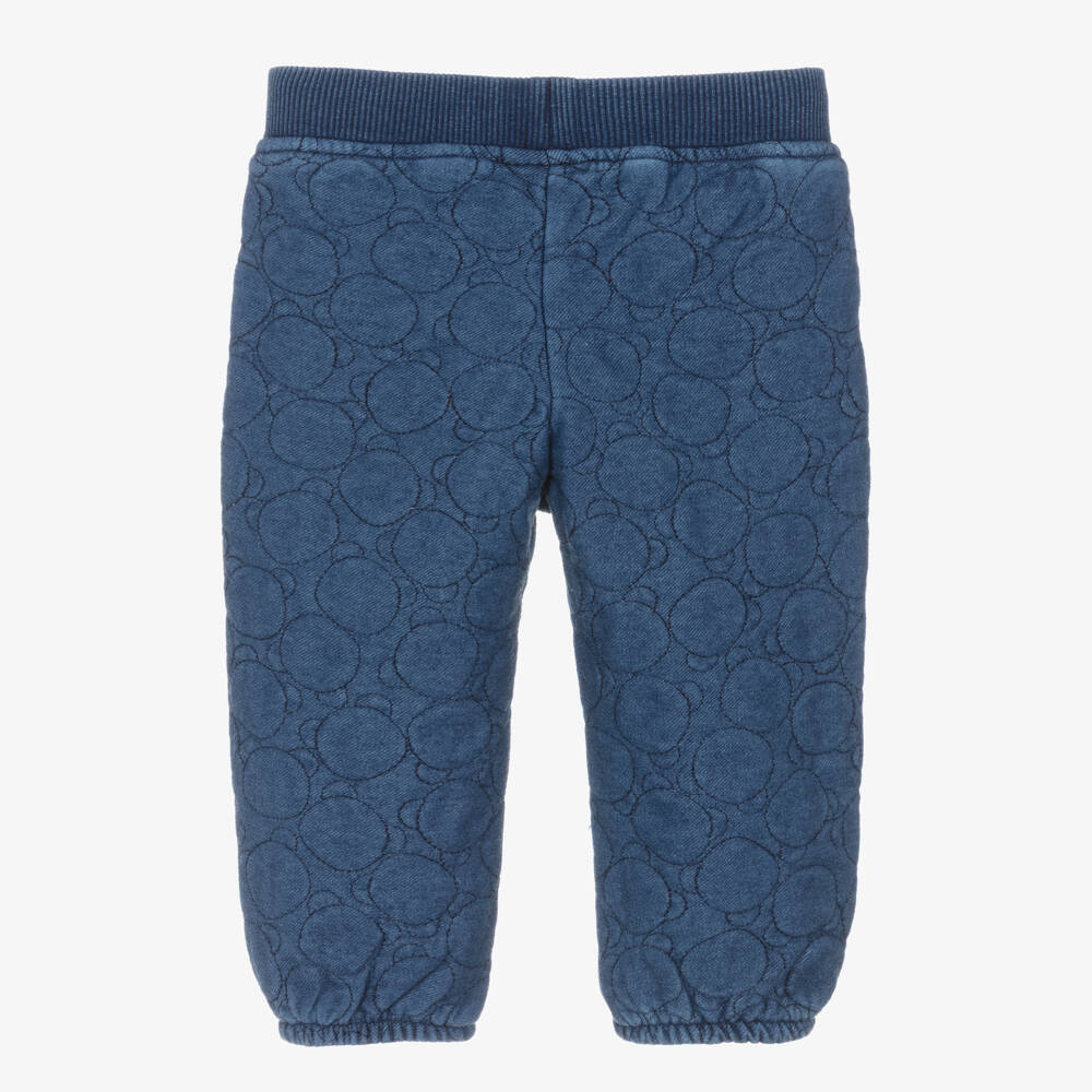 Mayoral Newborn-Blue Denim Quilted Baby Trousers | Childrensalon