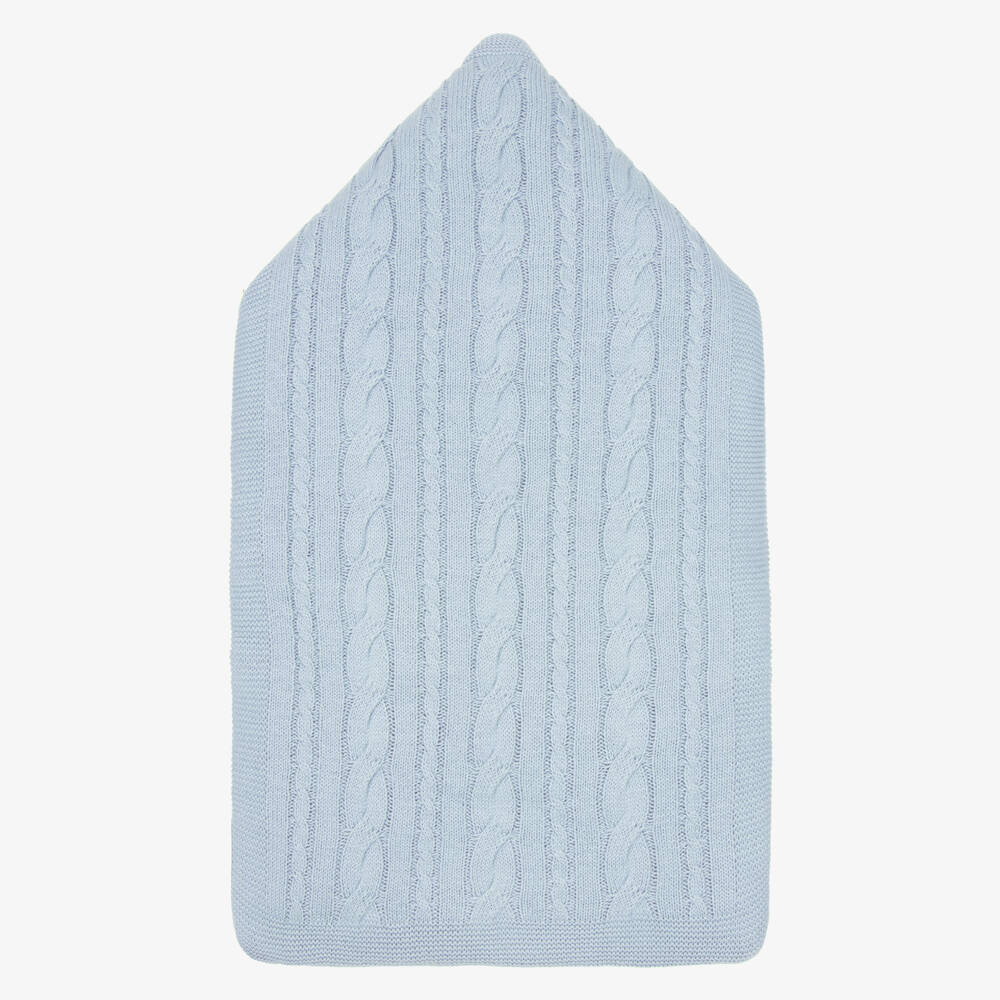 Mayoral Newborn-Blue Faux Fur Lined Knitted Nest | Childrensalon