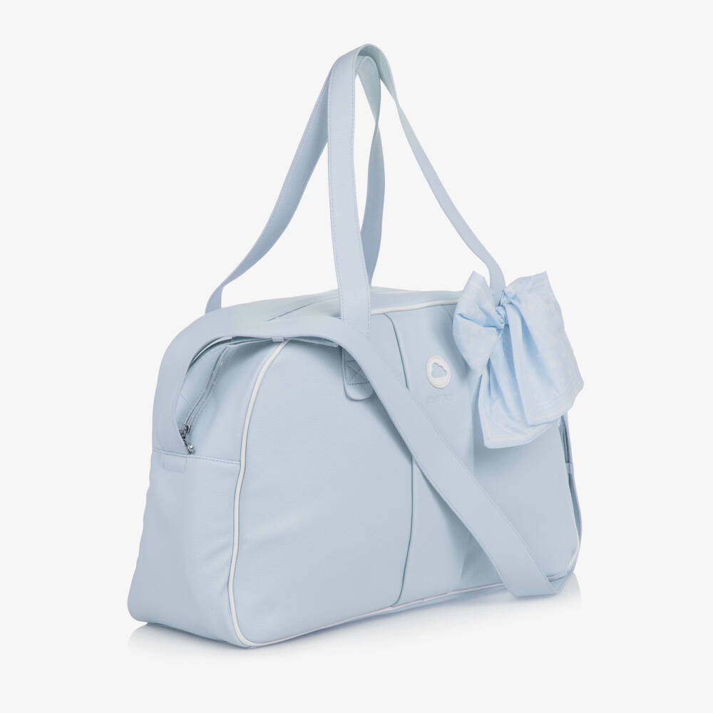 Mayoral-Blue Faux Leather Bow Changing Bag (46cm) | Childrensalon