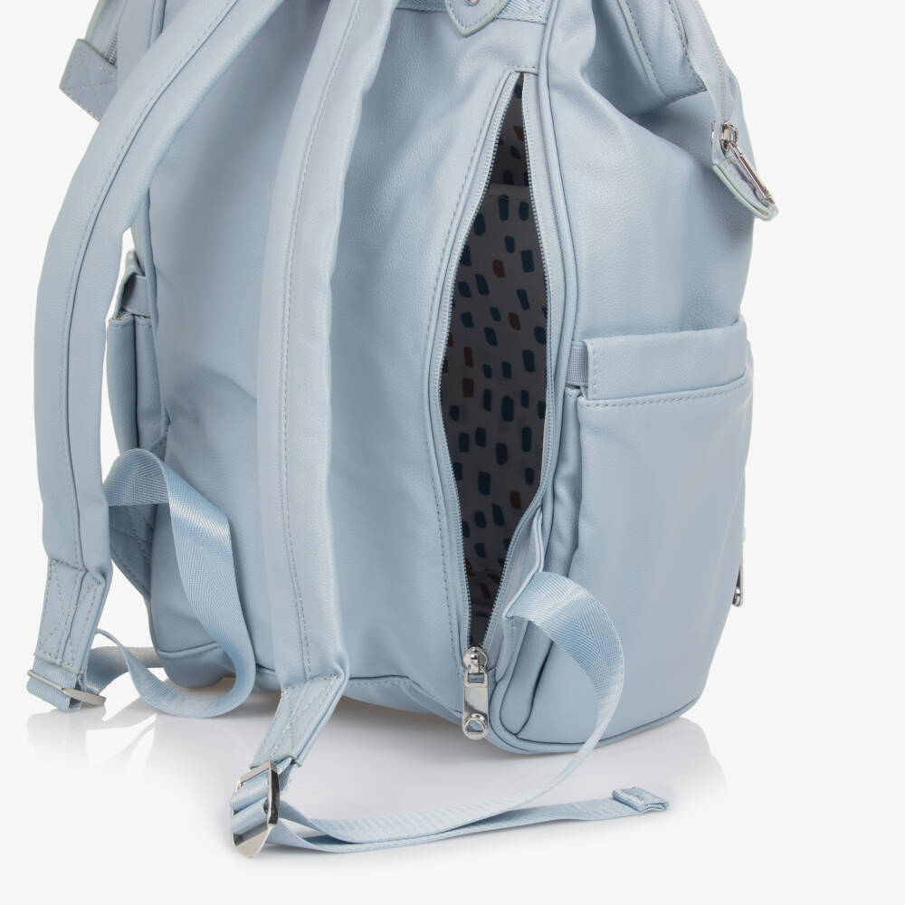 Mayoral-Blue Grained Faux Leather Changing Backpack (38cm) | Childrensalon