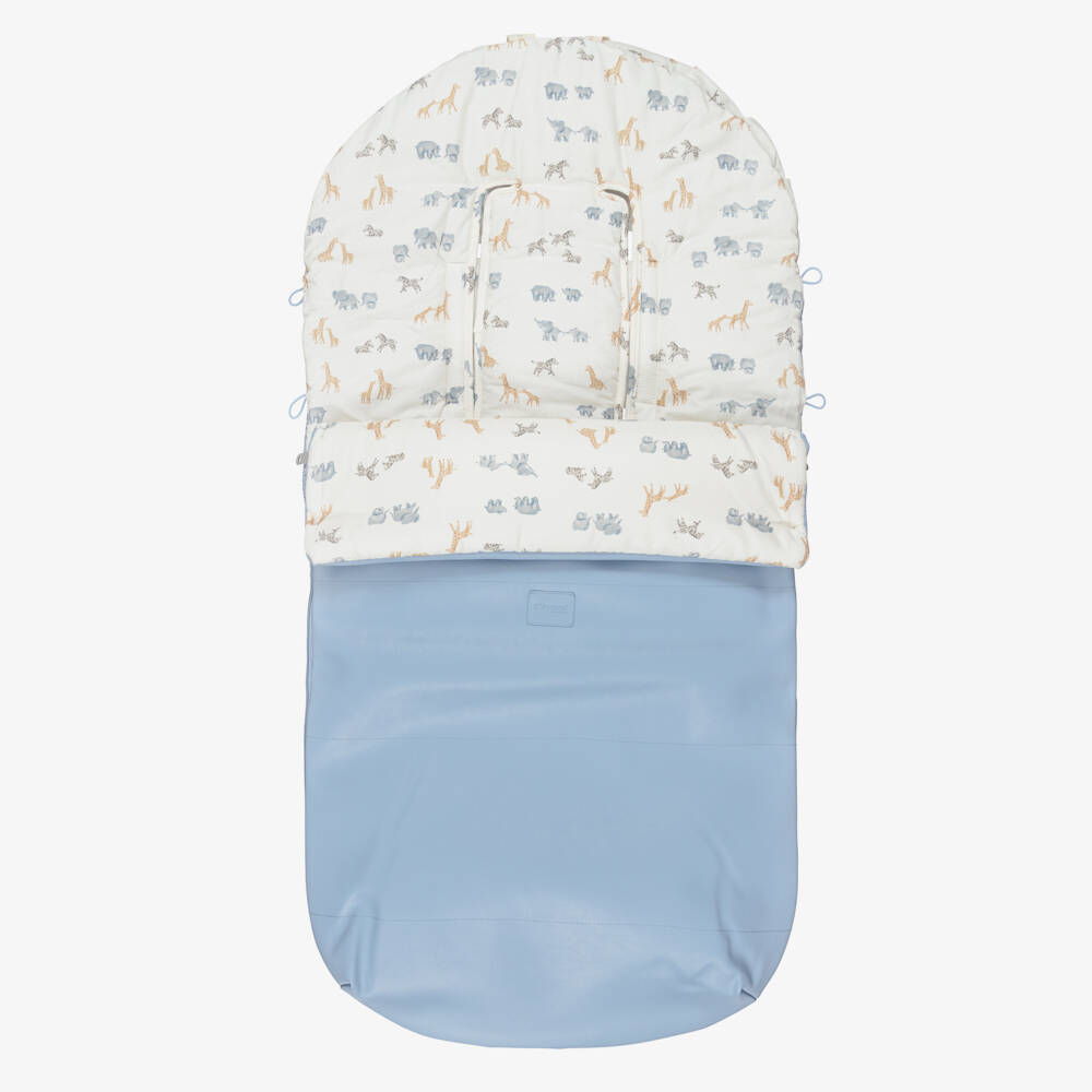 Mayoral Newborn-Blue Safari Animal Print Footmuff (100cm) | Childrensalon