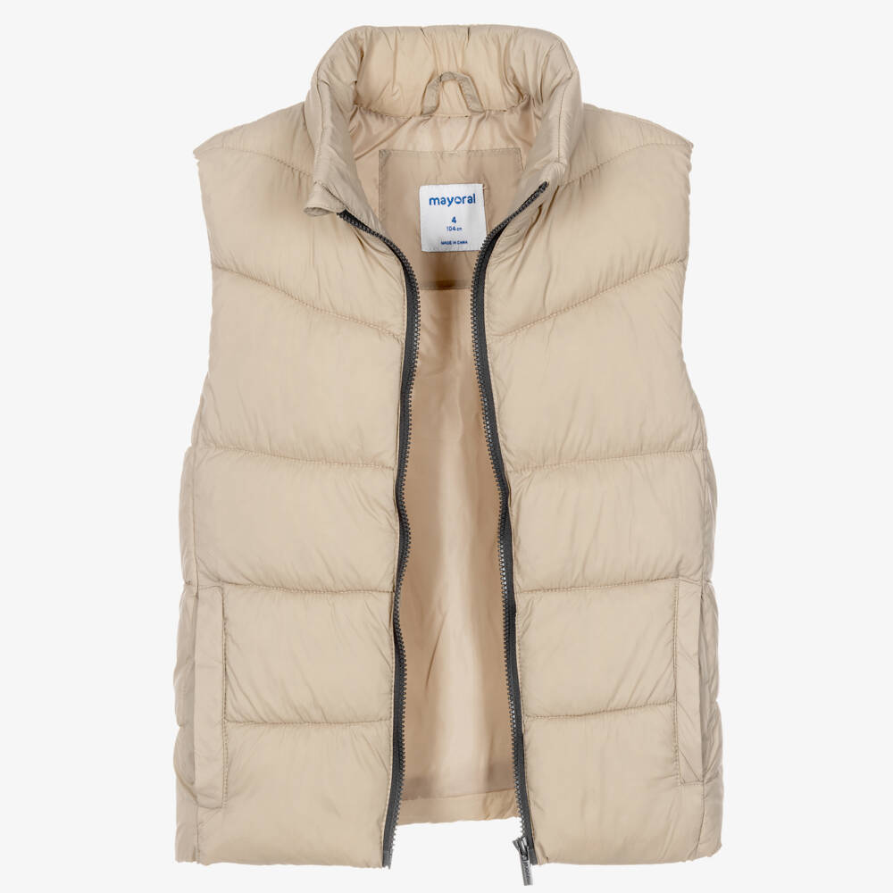 Mayoral-Boys 3 Piece Jogger Set with Beige Gilet | Childrensalon