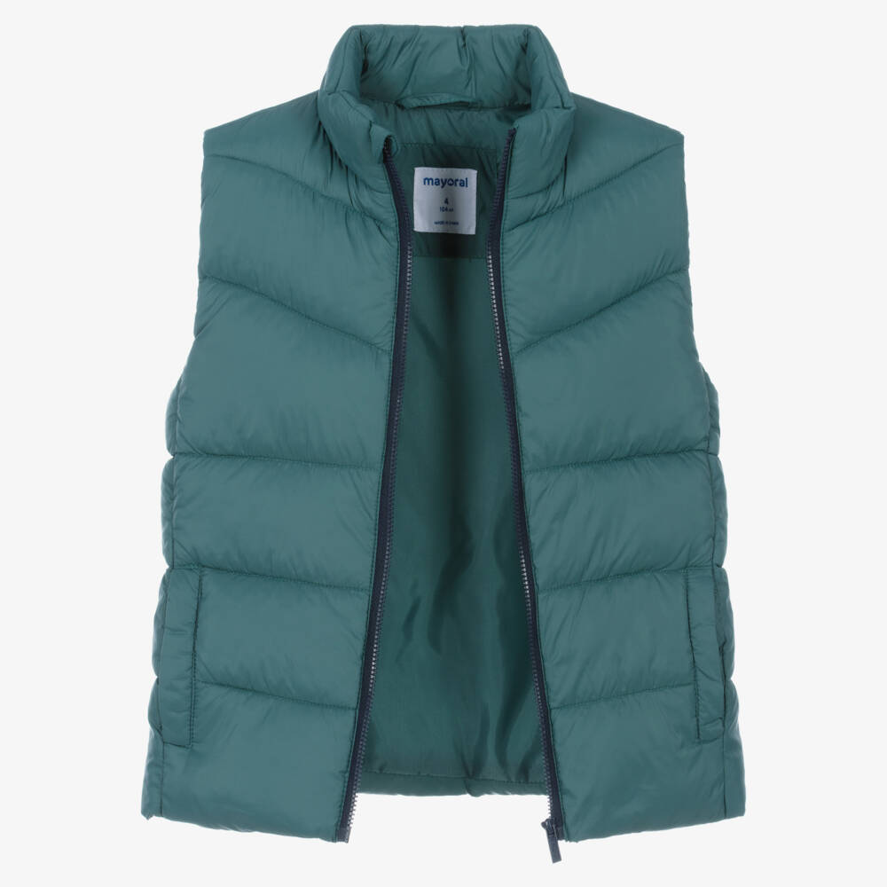 Mayoral-Boys 3 Piece Jogger Set with Green Gilet | Childrensalon