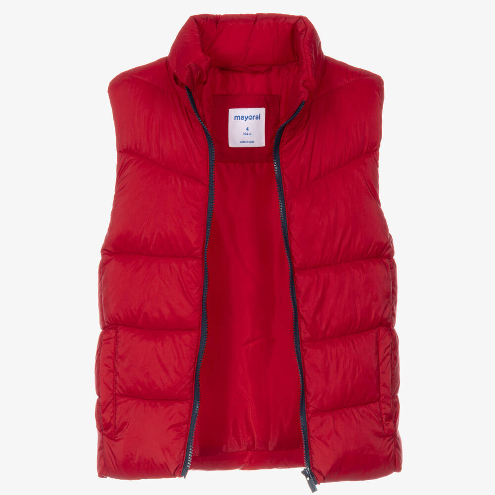 Mayoral-Boys 3 Piece Jogger Set with Red Gilet | Childrensalon