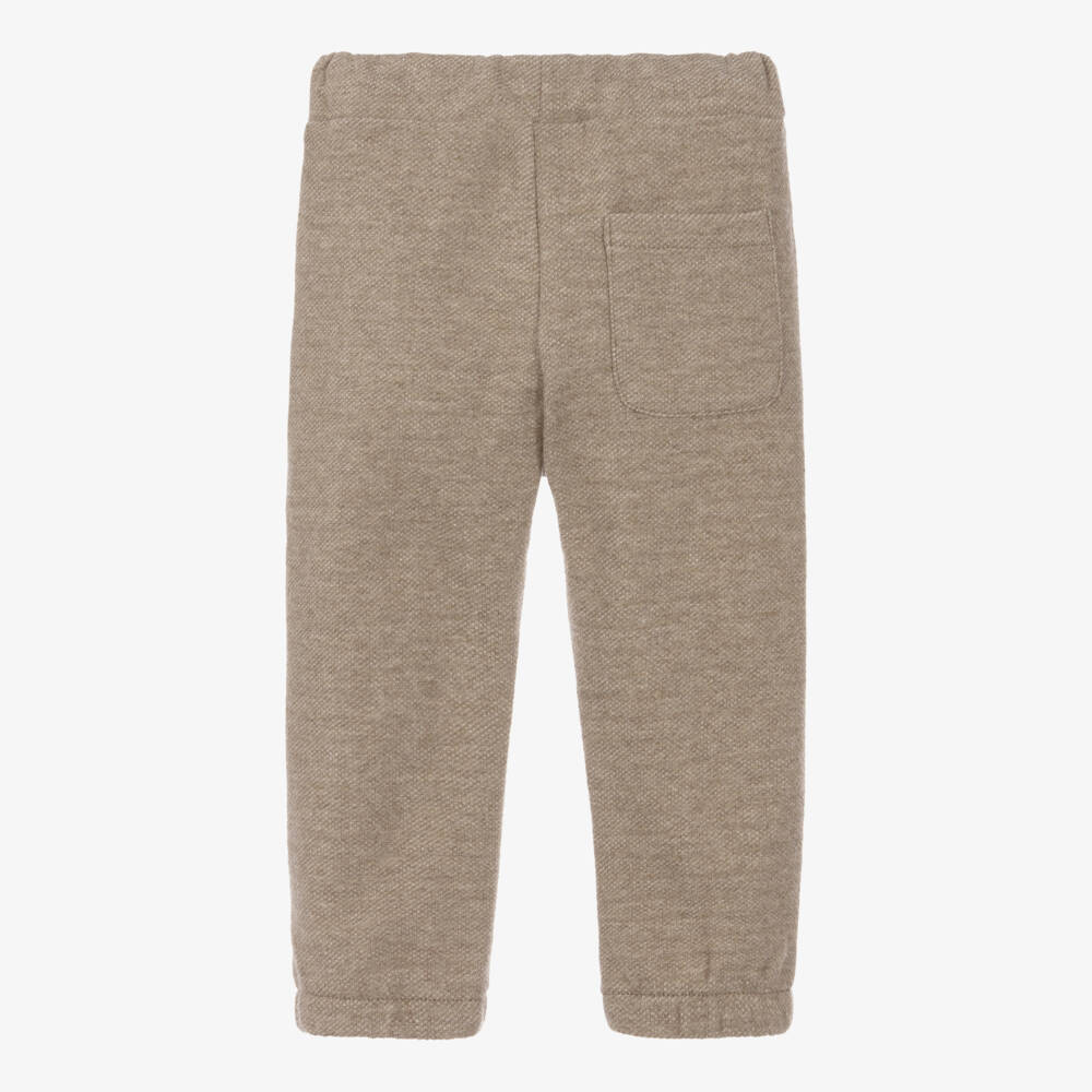 Mayoral-Boys Beige Brushed Jersey Joggers | Childrensalon