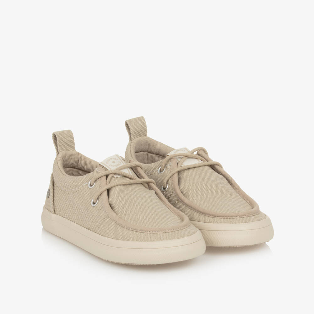 Mayoral-Boys Beige Canvas Loafers | Childrensalon