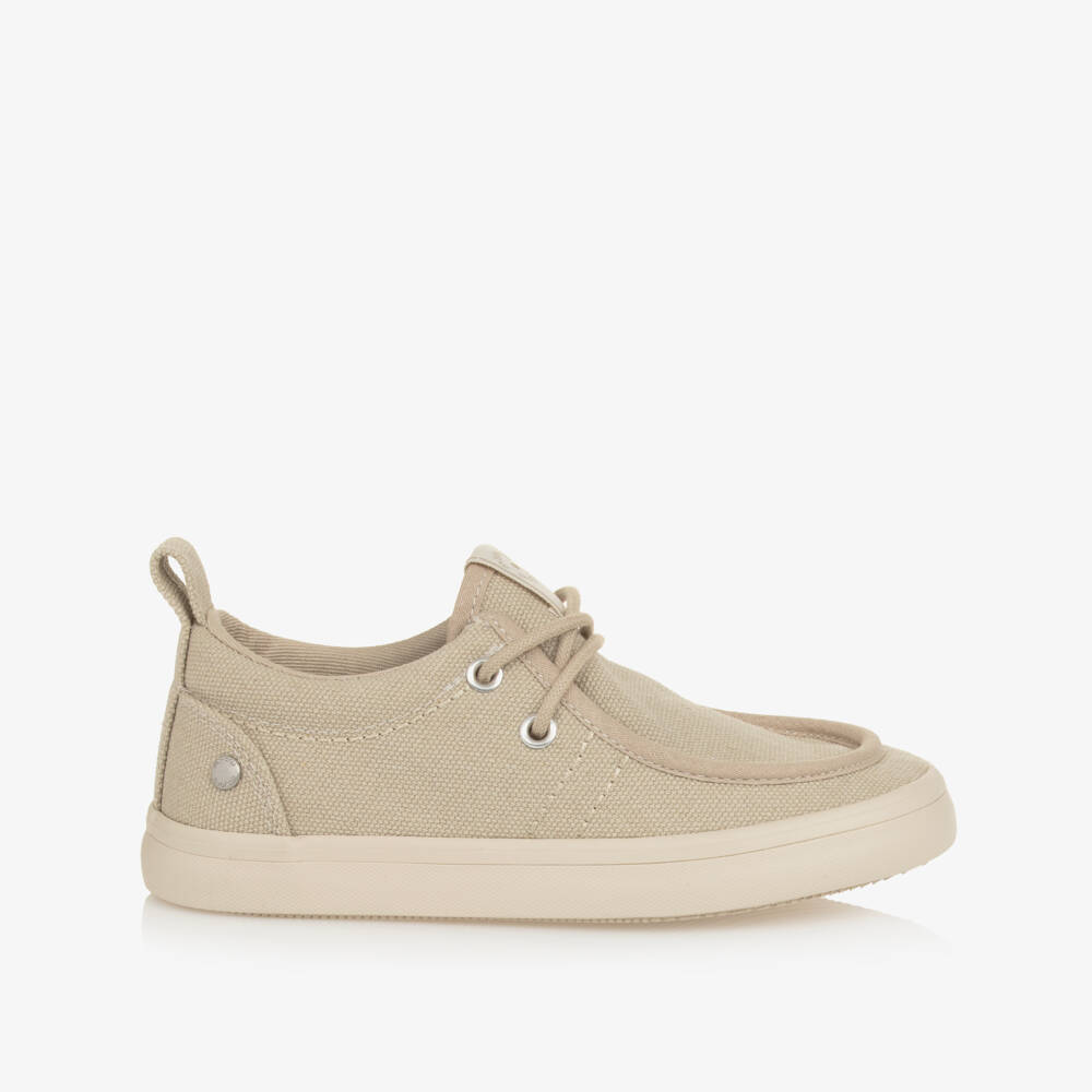 Mayoral-Boys Beige Canvas Loafers | Childrensalon