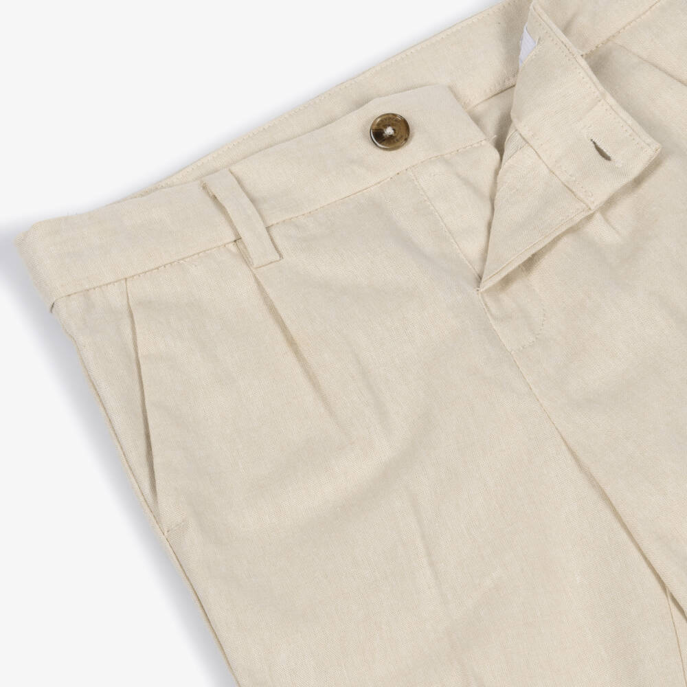 Mayoral-Boys Beige Cotton 3 Pocket Shorts | Childrensalon