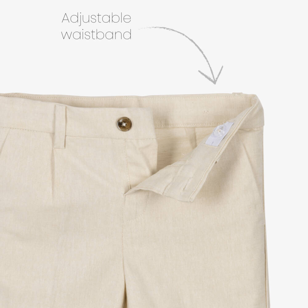 Mayoral-Boys Beige Cotton 3 Pocket Shorts | Childrensalon