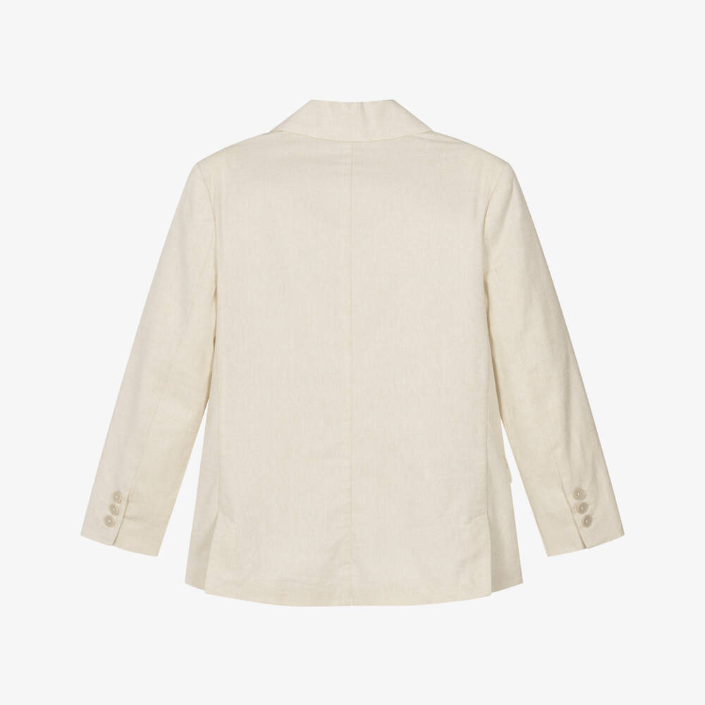 Mayoral Nukutavake-Boys Beige Cotton Blazer | Childrensalon