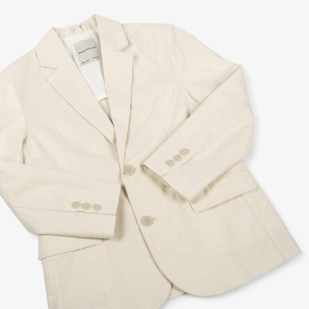 Mayoral Nukutavake-Boys Beige Cotton Blazer | Childrensalon