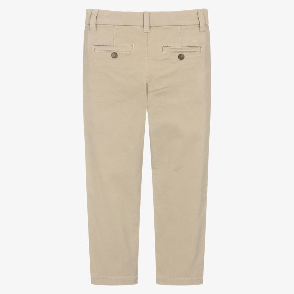 Mayoral-Брюки чинос бежевые из хлопка для мальчиков | Childrensalon