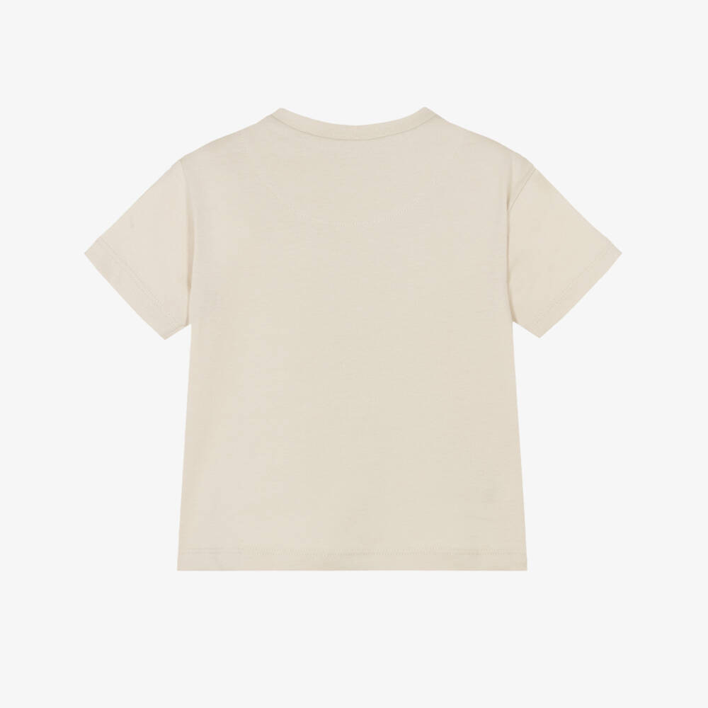 Mayoral-Boys Beige Cotton Crocodile T-Shirt | Childrensalon