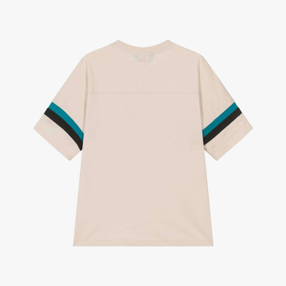 Mayoral Nukutavake-تيشيرت قطن بطبعة كرة قدم لون بيج للأولاد | Childrensalon