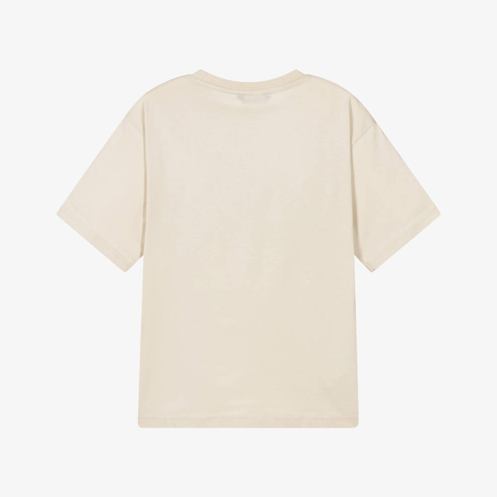 Mayoral Нукутаваке-Футболка бежевая с графикой из хлопка для мальчиков | Childrensalon