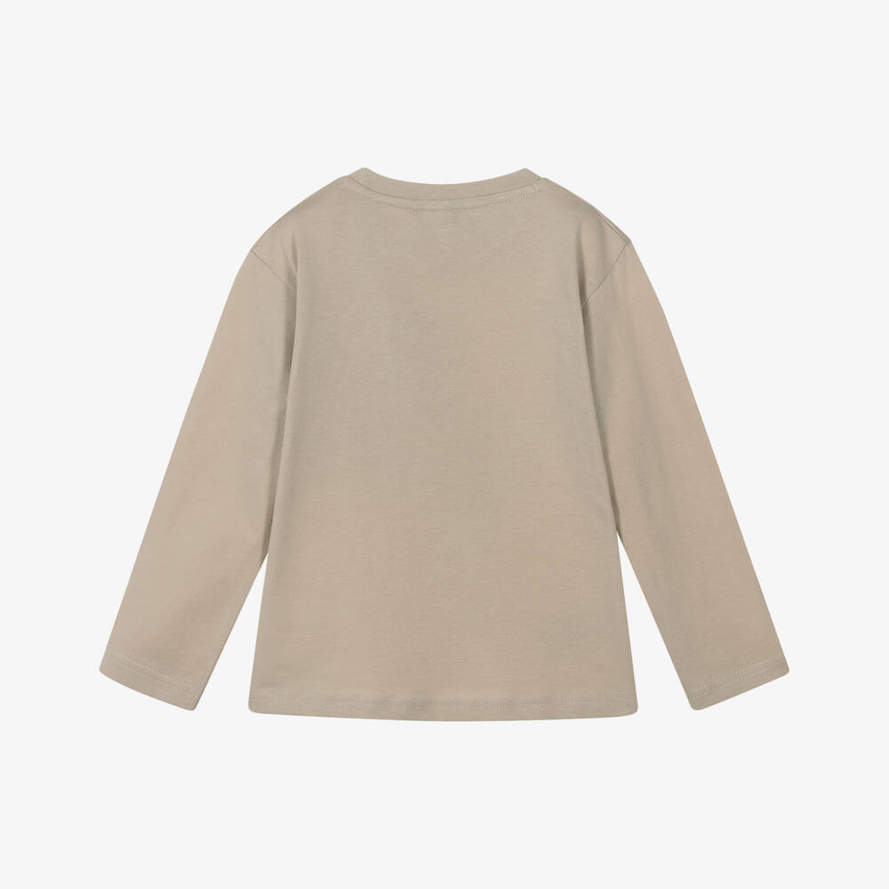 Mayoral-Boys Beige Cotton Jersey Pocket Top | Childrensalon