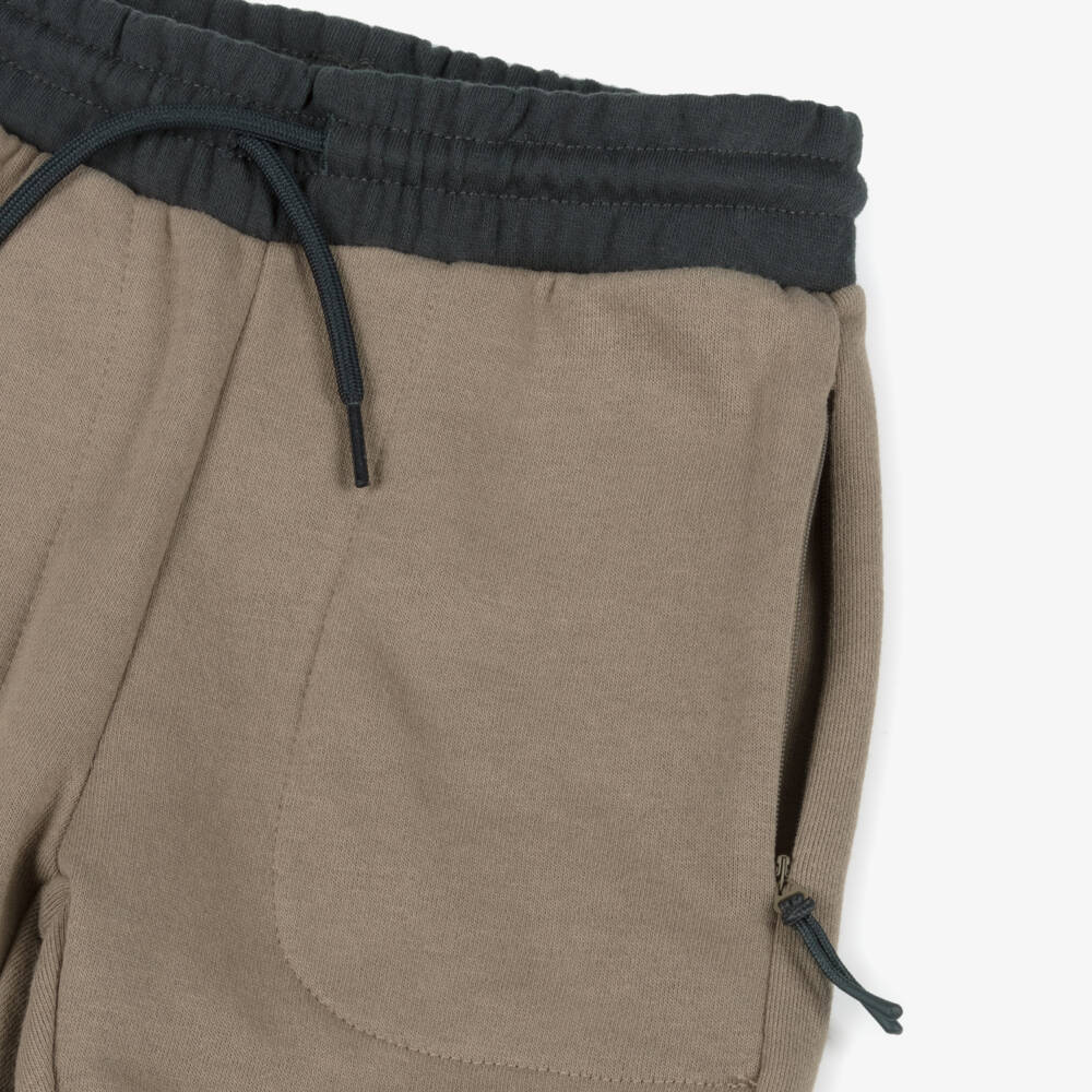 Mayoral-Джоггеры бежевые хлопковые с карманами на молнии для мальчиков | Childrensalon