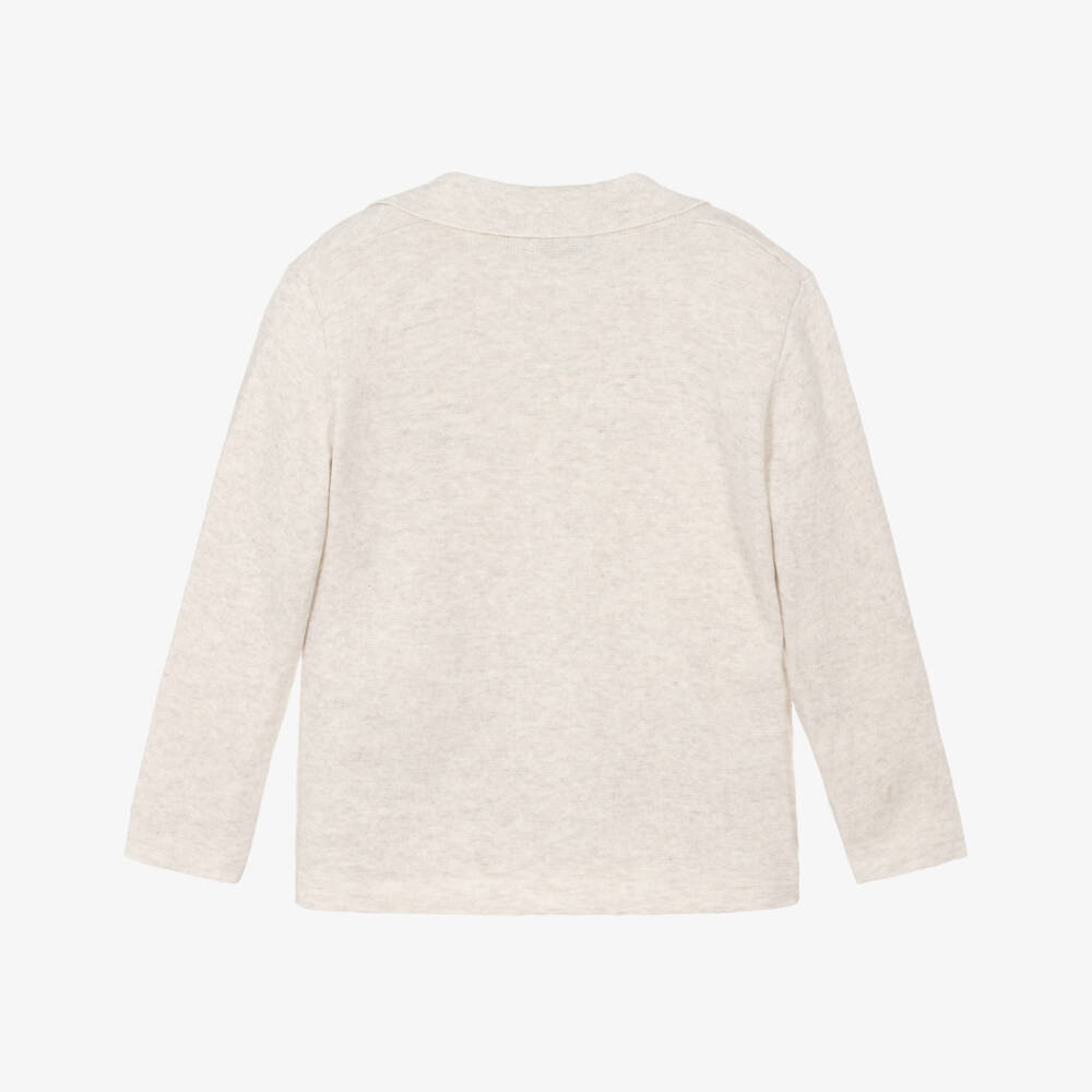 Mayoral-Кардиган бежевый из хлопка с лацканами для мальчиков | Childrensalon