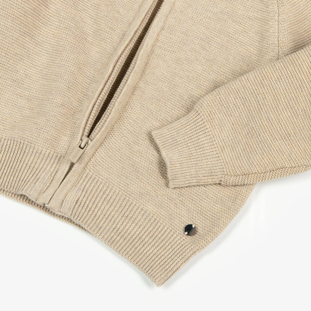 Mayoral-توب بسحاب قطن لون بيج للأولاد | Childrensalon