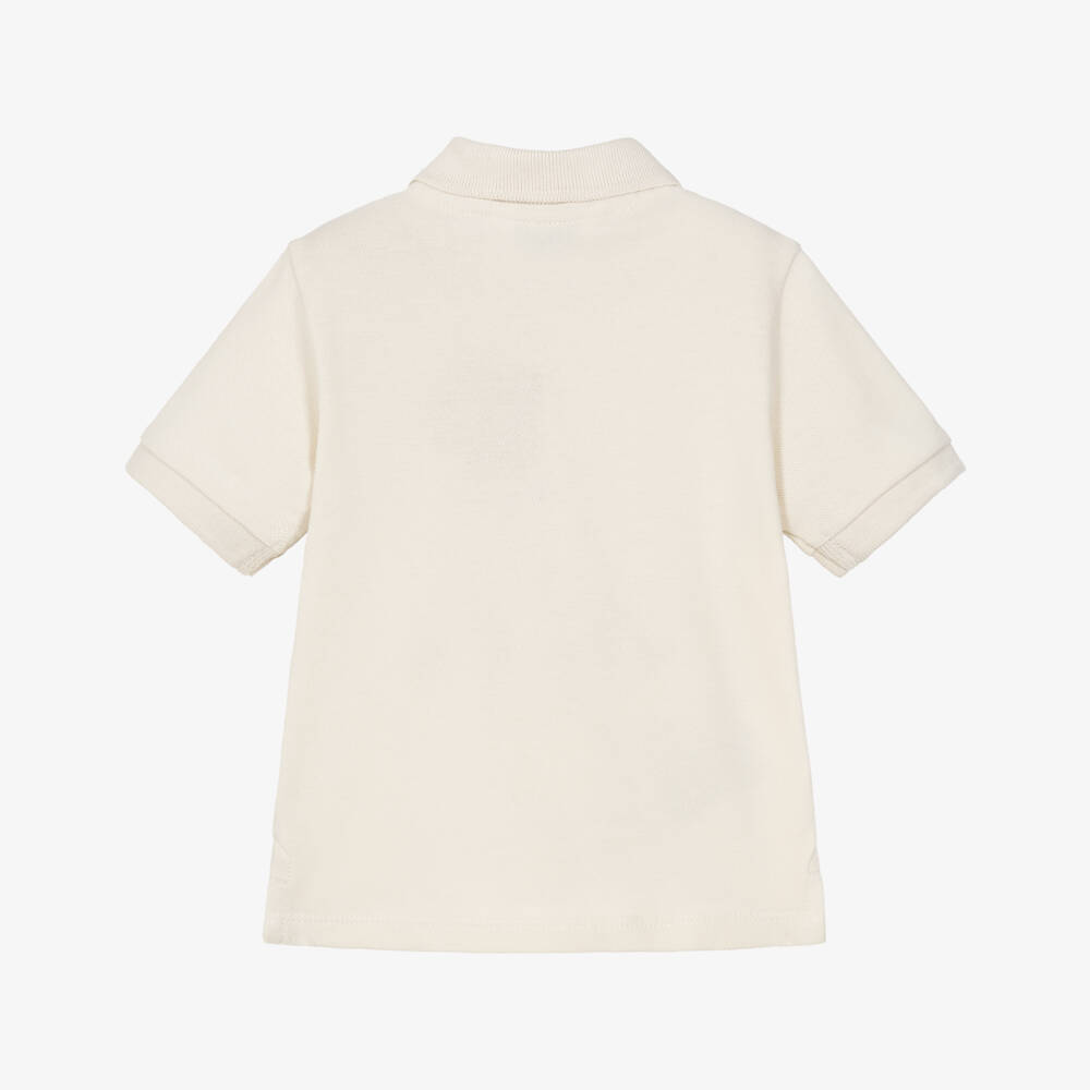 Mayoral-Boys Beige Cotton Pique Polo Shirt | Childrensalon