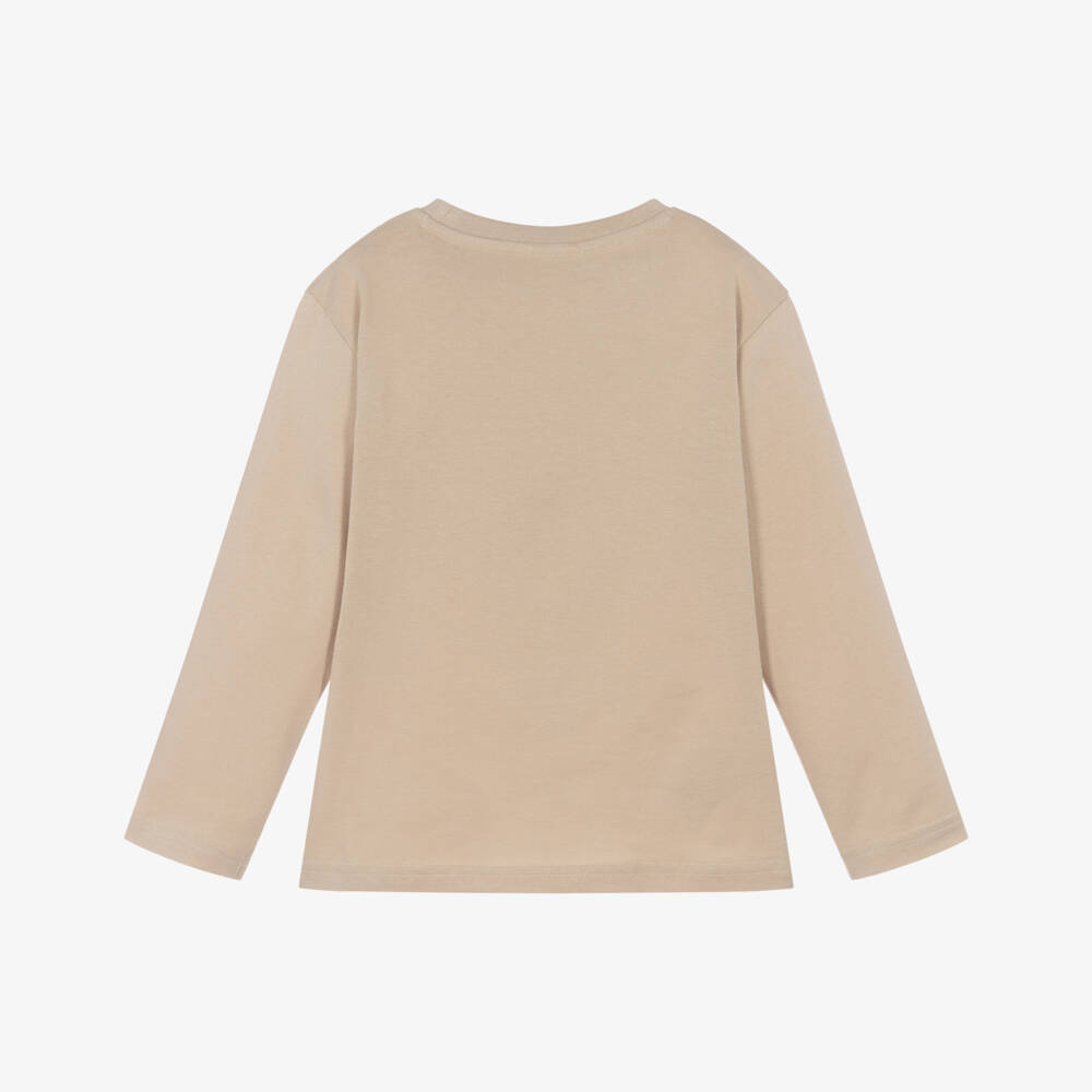 Mayoral-Boys Beige Cotton Snow Bear Top | Childrensalon