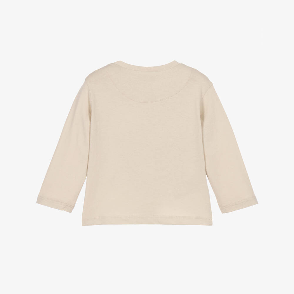 Mayoral-Boys Beige Cotton Top with Racoon Graphic | Childrensalon