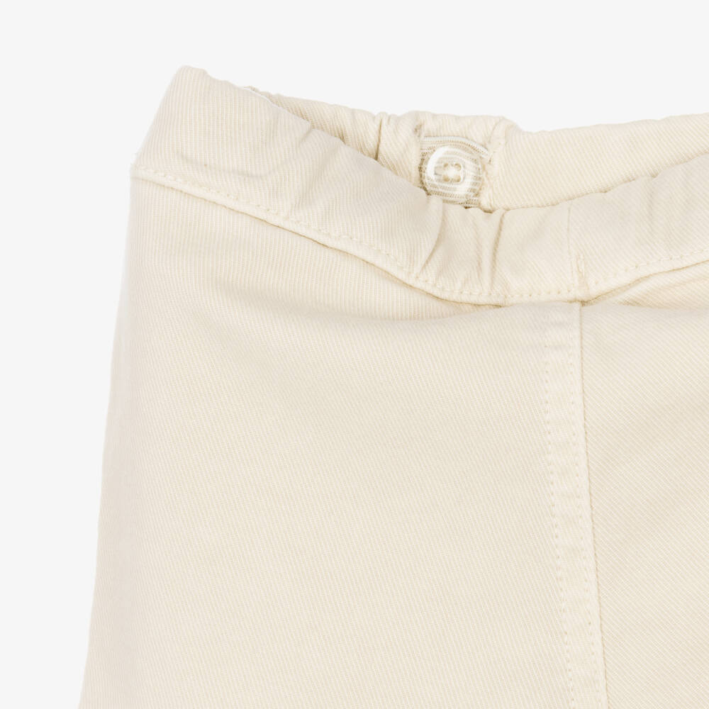 Mayoral-Boys Beige Cotton Twill Cargo Joggers | Childrensalon