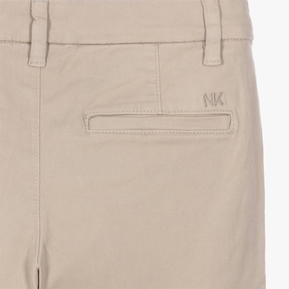 Mayoral Nukutavake-Boys Beige Cotton Twill Chinos | Childrensalon