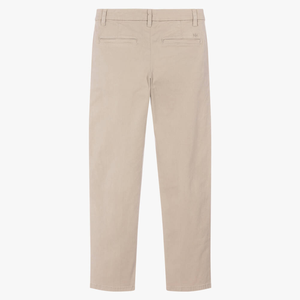Mayoral Nukutavake-Boys Beige Cotton Twill Chinos | Childrensalon
