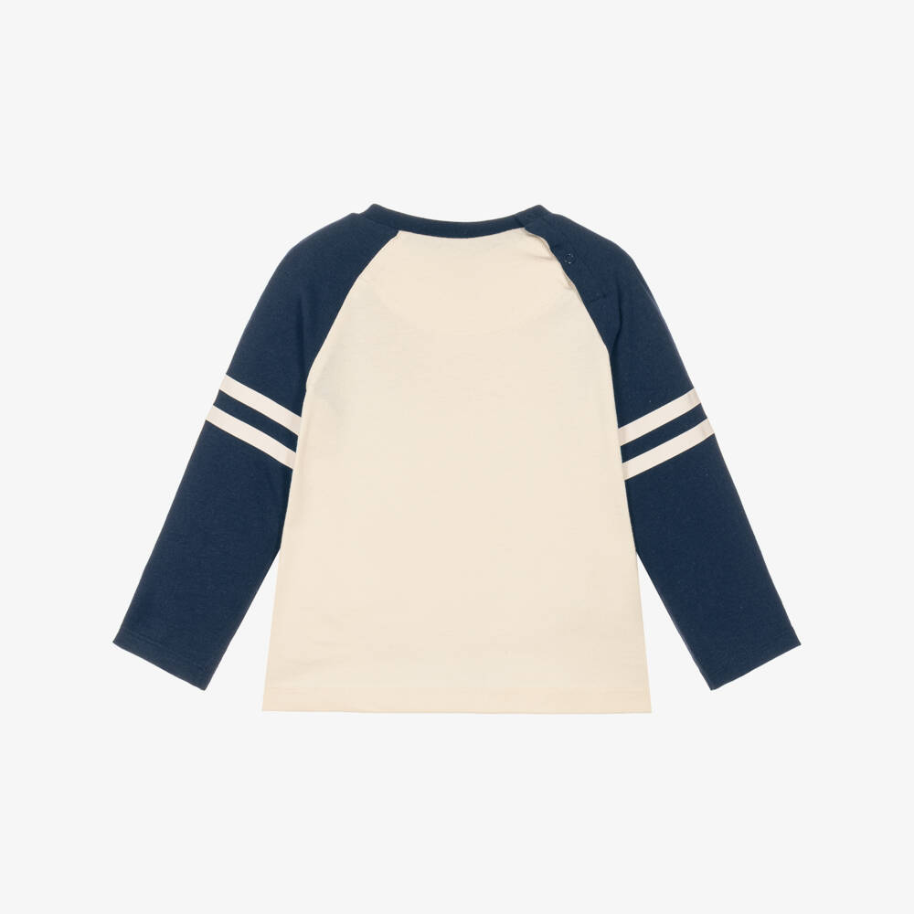 Mayoral-Boys Beige Cotton Woodland Animals Top | Childrensalon