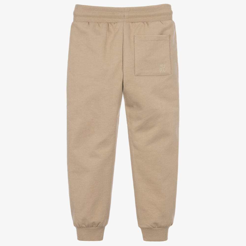 Mayoral-Boys Beige Cuffed Joggers | Childrensalon