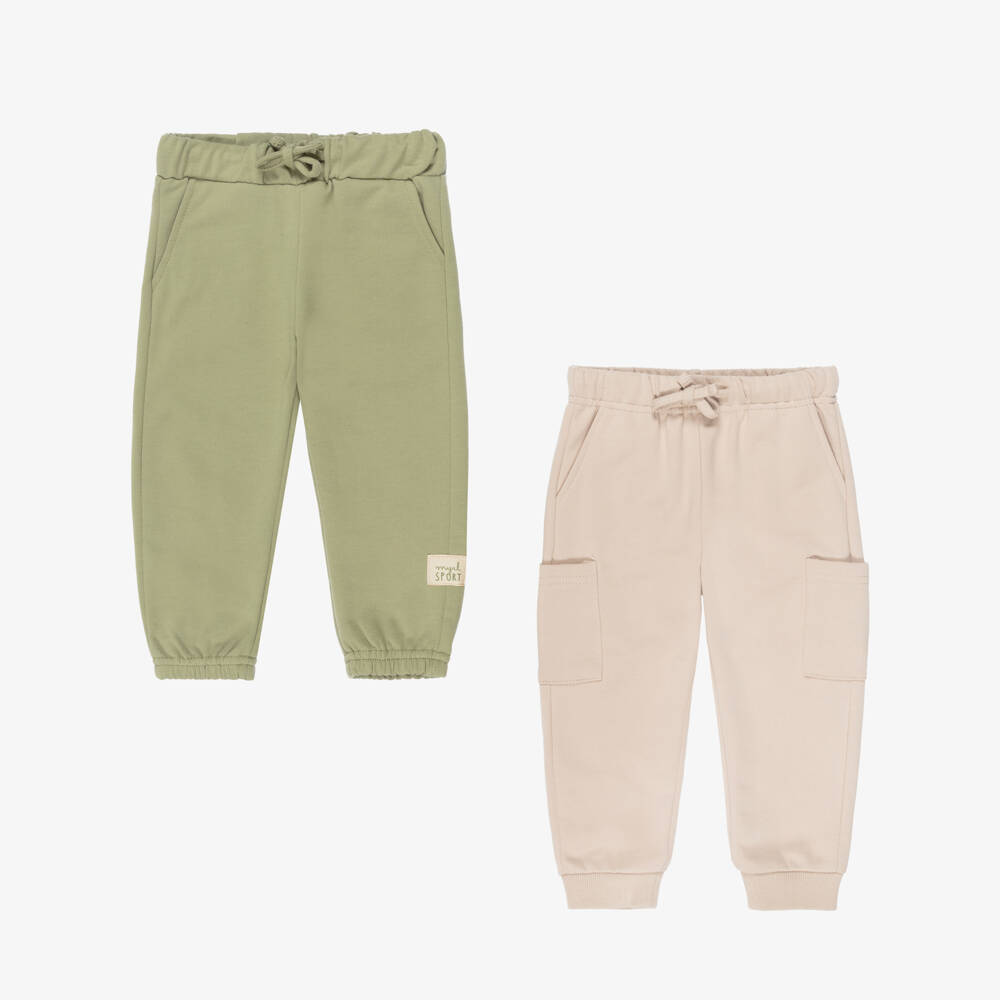 Mayoral-Boys Beige & Green Dino Tracksuit Set | Childrensalon