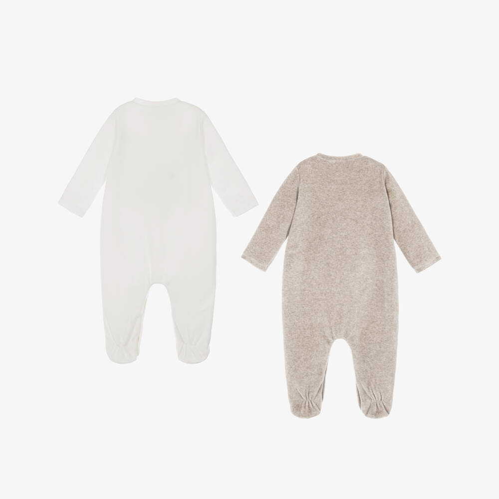 Mayoral Для новорожденных-Boys Beige & Ivory Balloon Babygrows (2 Pack) | Childrensalon