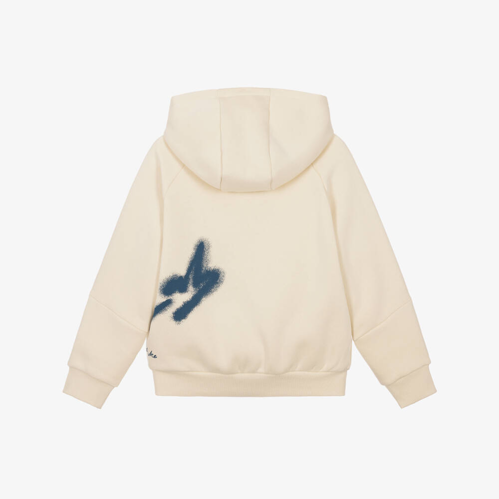 Mayoral Nukutavake-Boys Beige Jersey Hoodie with Skate Graphic | Childrensalon