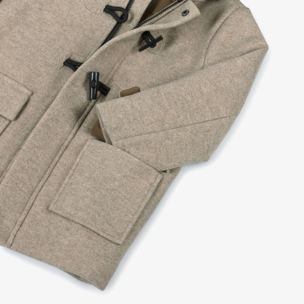 Mayoral-Boys Beige Marl Duffle Coat | Childrensalon