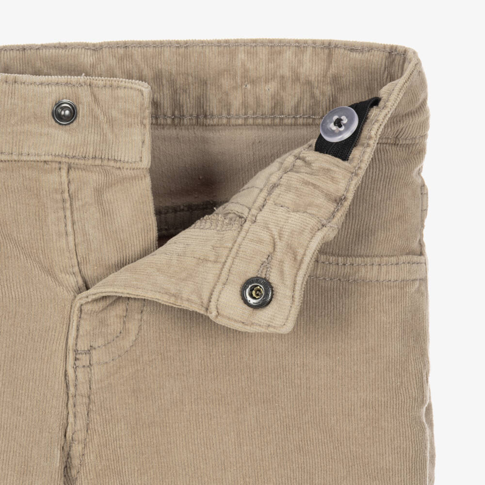 Mayoral-Boys Beige Needlecord Trousers in a Regular Fit | Childrensalon