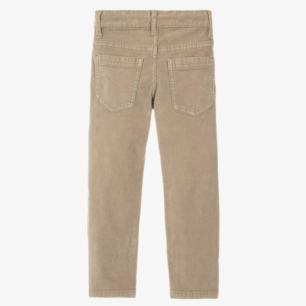 Mayoral-Boys Beige Needlecord Trousers in a Regular Fit | Childrensalon