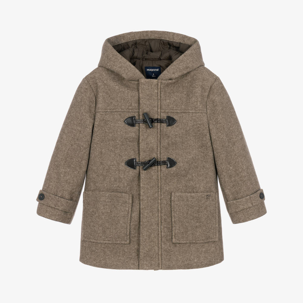 Mayoral-Boys Beige Padded Duffle Coat | Childrensalon