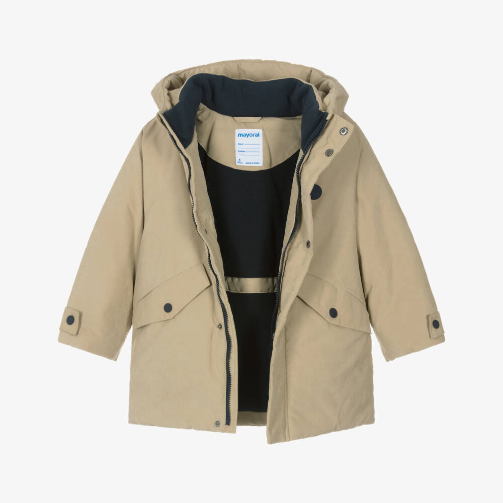Mayoral-معطف باركا بهودي ومبطن لون بيج للأولاد | Childrensalon