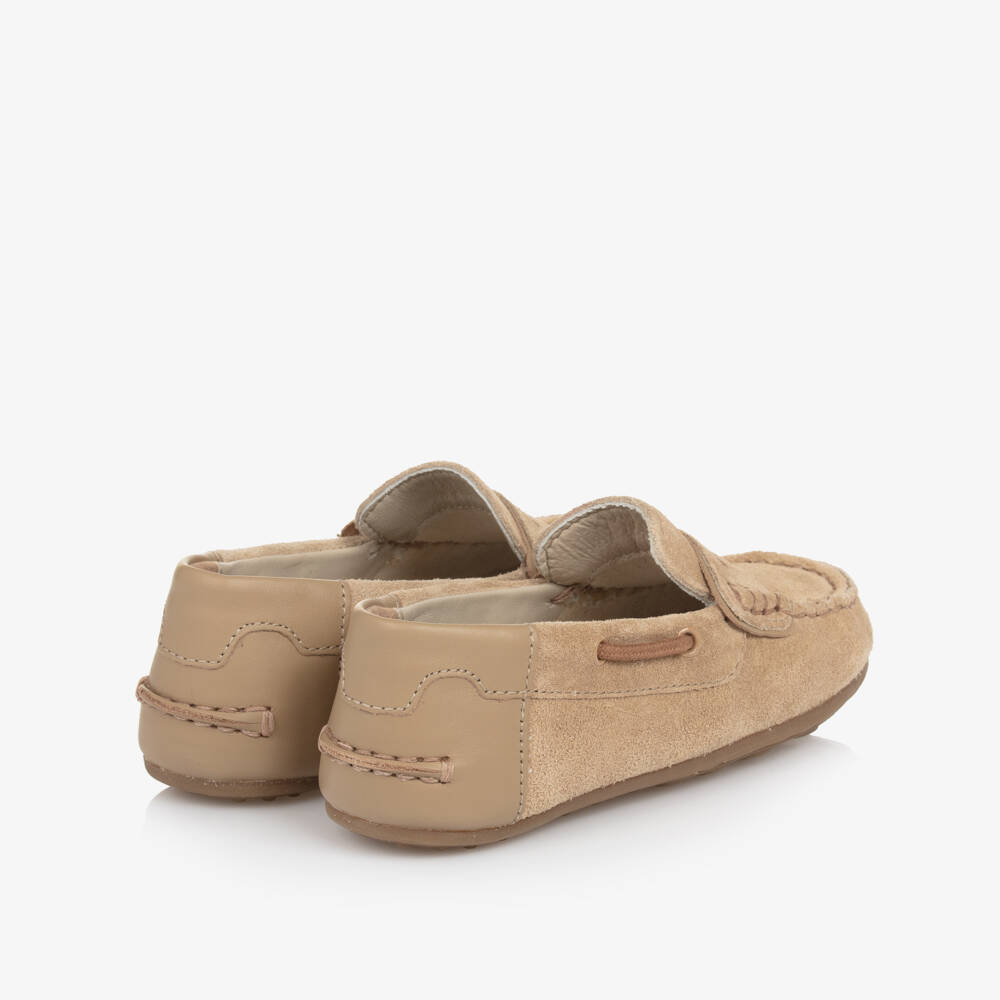 Mayoral-Boys Beige Suede Moccasin Shoes | Childrensalon